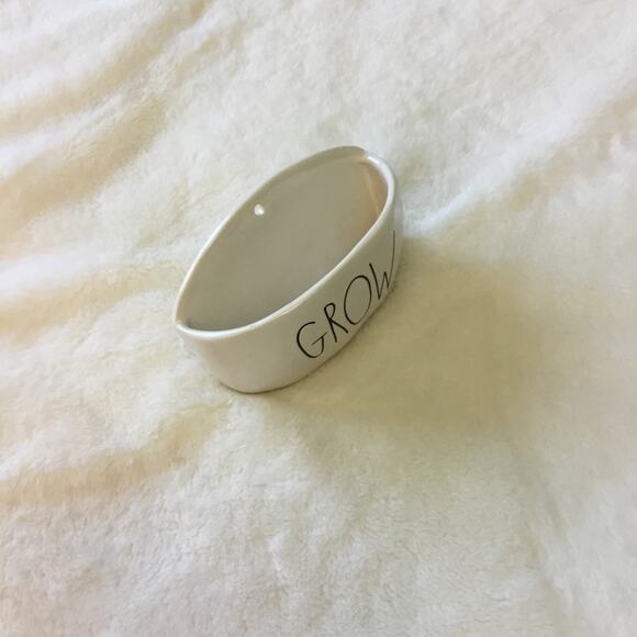 Rae Dunn White "GROW" Hanging Wall Planter - Picture 3 of 4